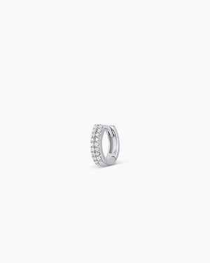 14K Diamond Double down Single Huggie
