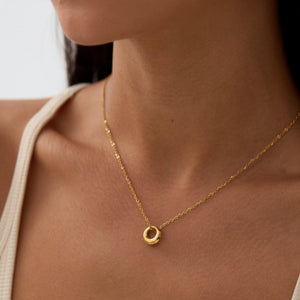 Stunning 18K Gold Plated Eternity Circle Necklace - Tarnish Resistant Elegance.