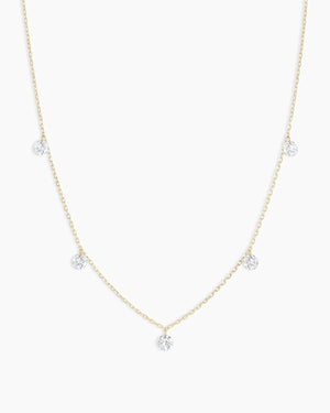 18K Floating Diamond Flutter Necklace