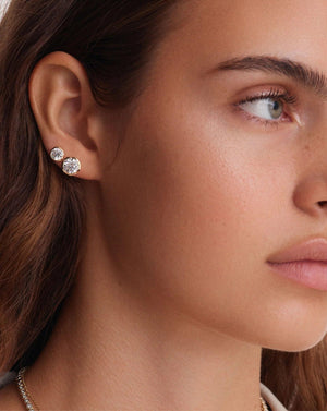 Exquisite Bezel-Set Round Lab Diamond Stud Earrings.