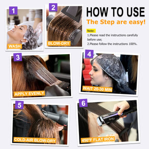 Professional Keratin Hair Treatment Cream Repair Damaged Hair Straightening Smoothing Soft Purifying Shampoo Set Hair Care