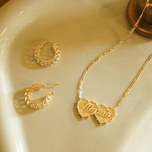 Shrimps Woven Maxi Hoop Earrings 18Ct Gold Plate