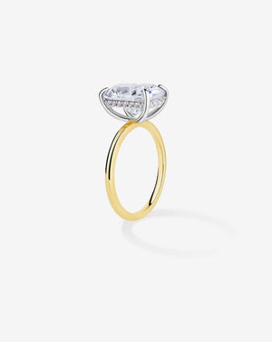 Stunning 3.15 Carat Cushion Lab Diamond with Whisper Thin® Hidden Halo Setting.