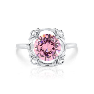 CZ Birthstone Ring, 4 Colors in Sterling Silver
