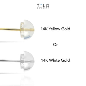 Silicone Covered 14K Solid Gold Replacement Backings for Pushback Earrings