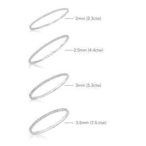 Elegant 14K Gold Sparkling Simulated Diamond Tennis Bracelet - Flexible Bangle Design.