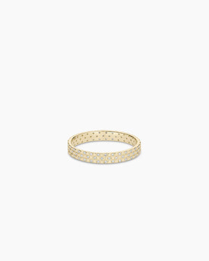 14K Diamond Checkered Ring