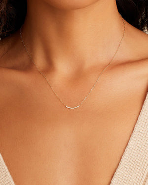 14K Diamond Taner Bar Mini Necklace