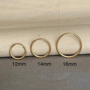 Radiant 14K Gold Filled Minimalist Endless Hoop Earrings - Timeless Versatility!.