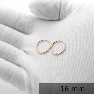 Hinged Sleeper Earrings: Sterling Silver or Gold Hoops (10Mm 13Mm 16Mm)