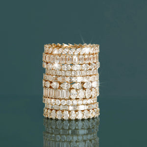 Horizontal Oval Lab Grown Diamond Eternity Ring NikNenz™ Premium Gold & Diamonds