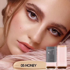 Concealing Foundation Stick 5 Shades with Built-In Brush, Brighten Lightweight and Waterproof Formula Face Contour Stick Makeup