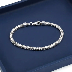 925 Sterling Silver Franco Chain Bracelet