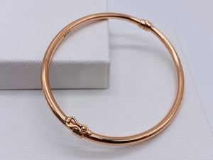 Stunning 9ct Two Tone Gold Hinged Bangle - Elegant Rose and Yellow Gold Women’s Bracelet, 3mm Hallmarked Design.