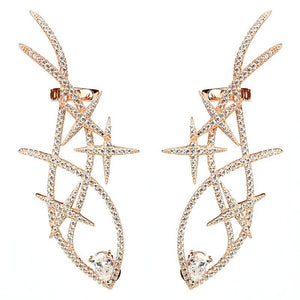 Sterling Silver Cubic Zirconia Shooting Star Ear Cuff Climbers