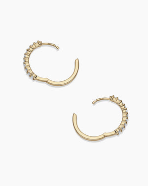 14K Diamond 15Mm Hoops
