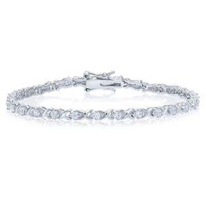 Sterling Silver Infinity X-Link Tennis Bracelet