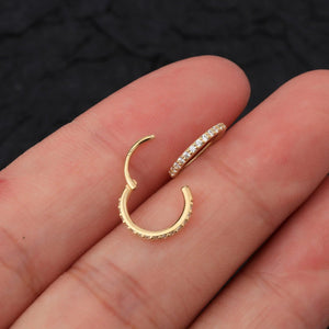 Stunning 14K Gold Tiny Huggie Hoop Earrings for Cartilage, Nose, Helix, Tragus, and Conch Piercings - 20G.