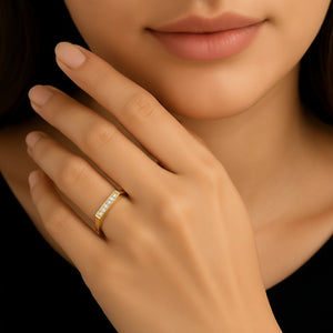 14K Yellow Gold Lab Diamond Signet Ring, 0.09Ctw