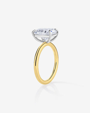 Stunning 3.53ct Cushion Diamond Cloud Solitaire Engagement Ring in 14K Gold.