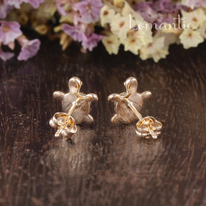 Unique Turtle Errings Natural Diamond Errings 14K Rose Gold Sea Turtle Animal Gold Errings Women Promise Anniversary Gift for Her per Pairs