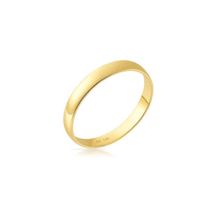 14K Yellow Gold Classic Wedding/Engagement Band Ring, 3Mm Thin