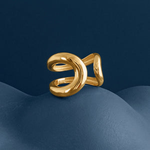 GOLD CHUNKY DOUBLE LOOP RING