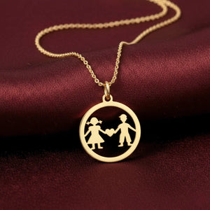 Charming 14K Yellow Gold Heart Pendant Necklace for Boys & Girls.