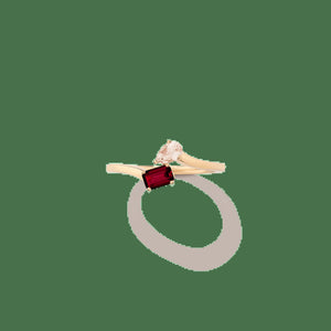 Toi Et Moi Gemstone Mini Heirloom Ring NikNenz™ Premium Gold & Diamonds
