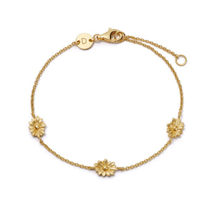 Daisy Chain Flower Bracelet 18Ct Gold Plate
