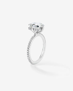 Stunning 2.08ct Old Mine Natural Diamond in Whisper Thin® Pavé Hidden Halo Setting.