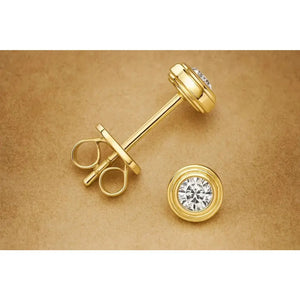 9Ct Gold Stud Earrings round Classic Design 6 Mm Pair in Luxury Gift Box