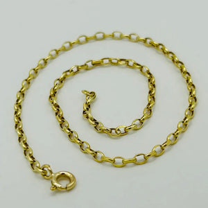 9Ct Real Yellow Gold 2Mm Belcher Anklet | 10 Inch Oval Link Anklet | Women Gold Anklet | Brand New