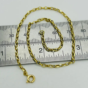 9Ct Real Yellow Gold 2Mm Belcher Anklet | 10 Inch Oval Link Anklet | Women Gold Anklet | Brand New