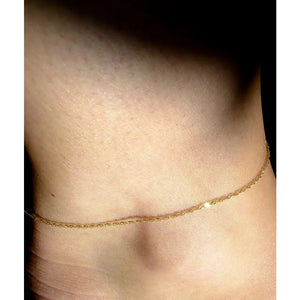 9Ct Yellow Gold Twist Curb Chain Anklet | Delicate Gold Ankle Bracelet