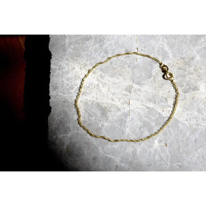9Ct Yellow Gold Twist Curb Chain Anklet | Delicate Gold Ankle Bracelet