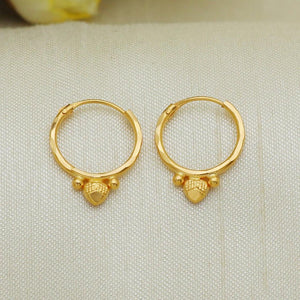 Elegant 20K Indian Gold Hoops for Weddings, Birthdays & Daily Glamour.