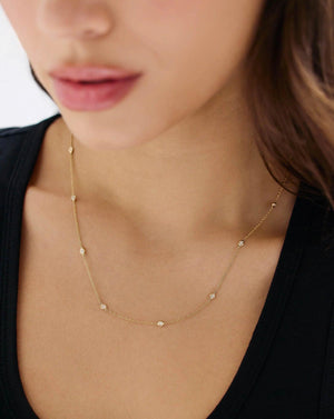 Stunning Diamond Bezel Station Necklace for Timeless Elegance.