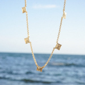 Strata Station Necklace 18Ct Gold Plate