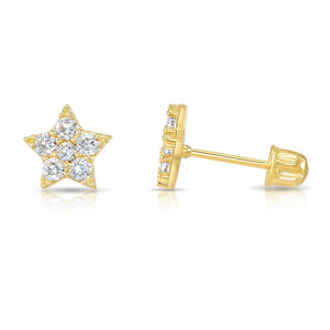 Dazzling 14K Gold Star Shaped Stud Earrings - Perfect for Everyday Elegance!.
