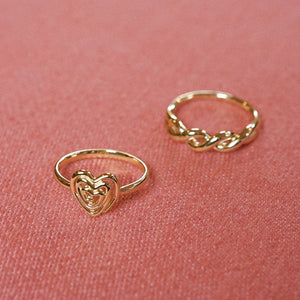 Scribble Heart Ring 18Ct Gold Plate