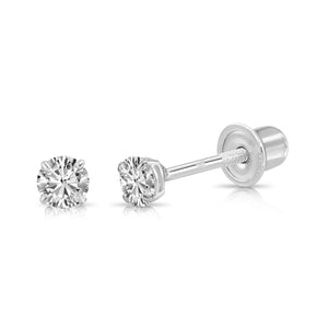 14K Gold Lab Diamond Stud Earrings, CVD Brilliant-Cut Diamond Studs, Classy round Diamond Studs, Wedding/Bridal, Screwback, by TILO Jewelry