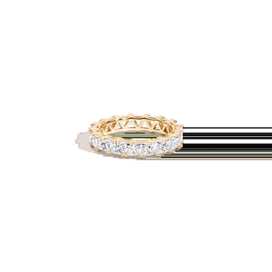 Lab Grown White Sapphire Trillion Eternity Ring NikNenz™ Premium Gold & Diamonds
