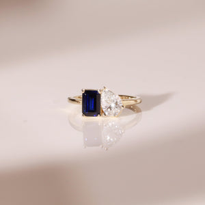 Toi Et Moi Gemstone Classic Ring NikNenz™ Premium Gold & Diamonds