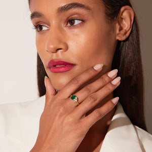 Toi Et Moi Gemstone Classic Ring NikNenz™ Premium Gold & Diamonds