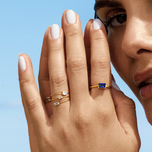 Birthstone Baguette Ring - Garnet NikNenz™ Premium Gold & Diamonds