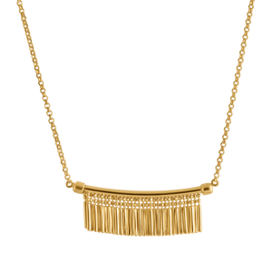 GOLD TASSEL CHARM NECKLACE