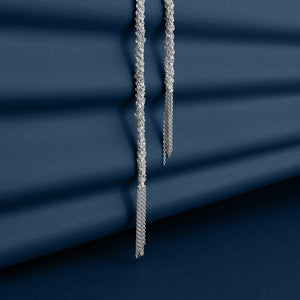 SILVER WOVEN THREAD LARIAT KNOT NECKLACE