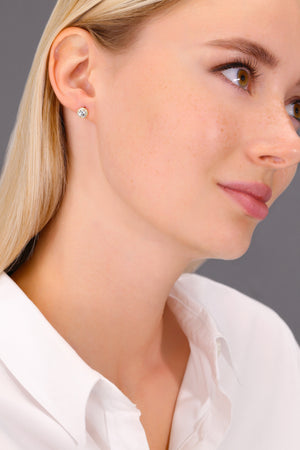 10K Yellow Gold round Halo Stud Earrings