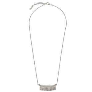 SILVER TASSEL CHARM NECKLACE